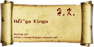 Hága Kinga névjegykártya